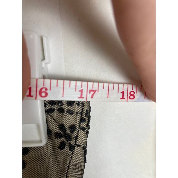 David’s Bridal Black Beaded Sheer Lace Strapless Formal Mini Dress Size 10 - Picture 6 of 7